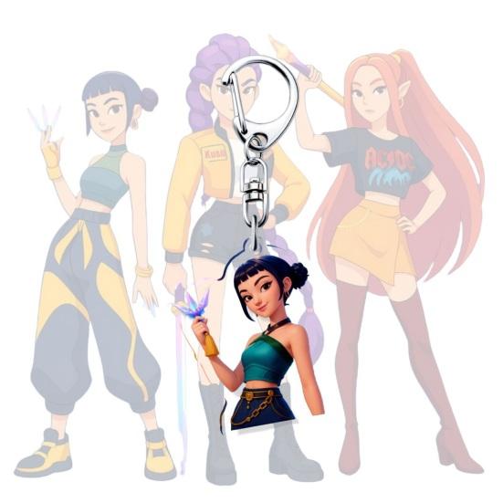 Witch Hunters Keychain Rich Character Modeling Lightweight Portable Key Chain Vibrant Color Anime Girl