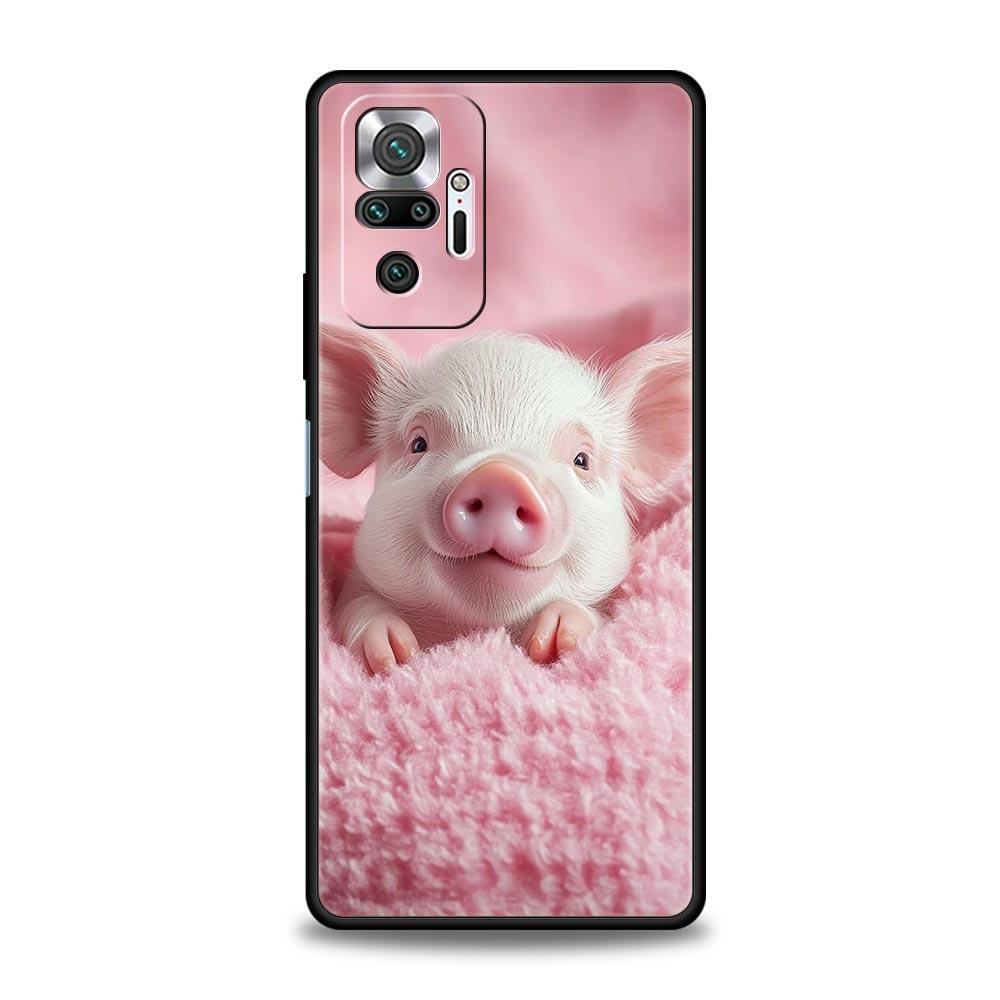 Милый Чехол-Крышка для Телефона в Виде Свиньи для Redmi 14C 10C Note 15 14 13 12 10 11 K40 Pro Plus 5G Мягкий ТПУ Корпус Ударопрочный Fundas Capas Сумки