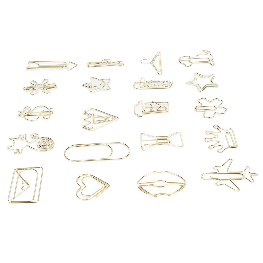 100 шт., фигурные скрепки для бумаг, предотвращающие скольжение, милые декоративные металлические закладки, скрепки для документов