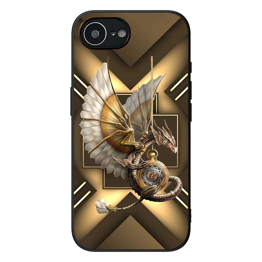 Чехол для Apple iPhone 16 15 14 Plus 13 12 Mini 17 Pro Max + ProMax 16E Air Чехол для телефона Золотой Черный Дракон Обои