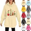 Children's Fashionable Casual Long-sleeved Loose Christmas Print Pullover Hooded Sweatshirt