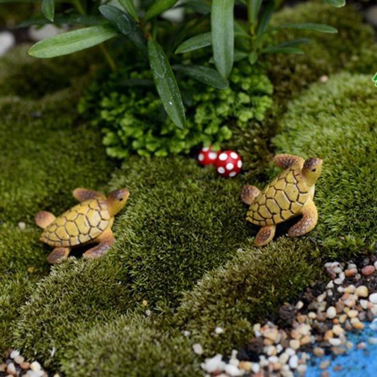 2Pcs Resin Turtle Model Miniature Fairy Garden Bonsai Dollhouse Figurine Decor