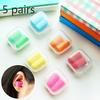5 Pairs Soft Foam Ear Plugs Travel Sleep Noise Prevention Earplugs Noise Reduction for Travel