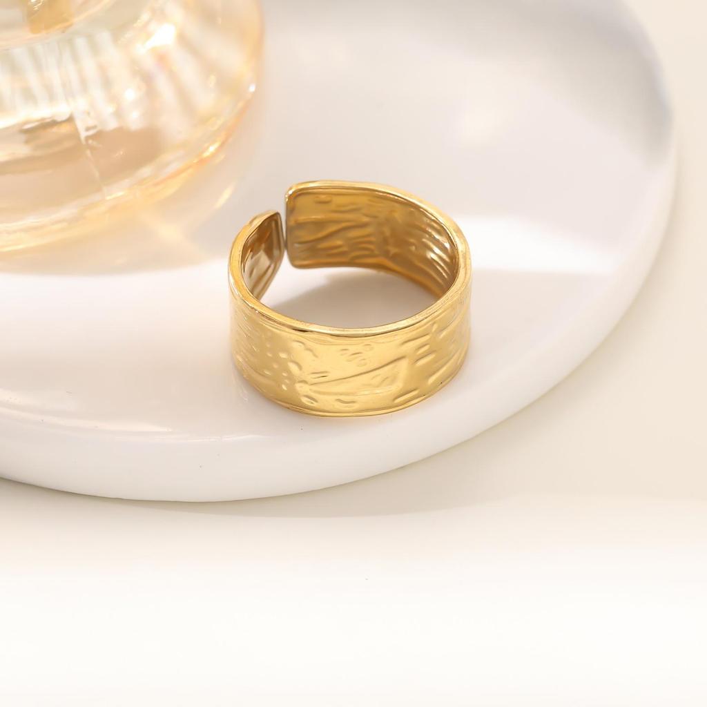 Европейский Американский Неправильный Титановый Стальной 18K Золотой Полый Кольцо: Модные, Невыцветающие, Универсальные Украшения