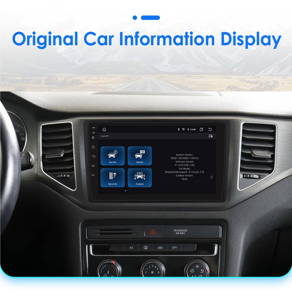 Hizpo 9'' QLED Экран Carplay 4G 2Din Android13 Автомагнитола для Для VW MQB Polo Plus T-Cross Как T-Кросс T-Roc Tharu Sagitar Интеллектуальная Автомагнитола
