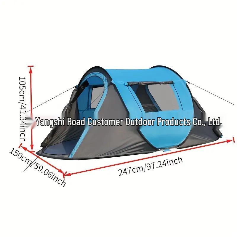 Automatic Quick-Open Boat-Shaped Tent for 3-8 People, No-Assembly, Large Space, Multi-Functional