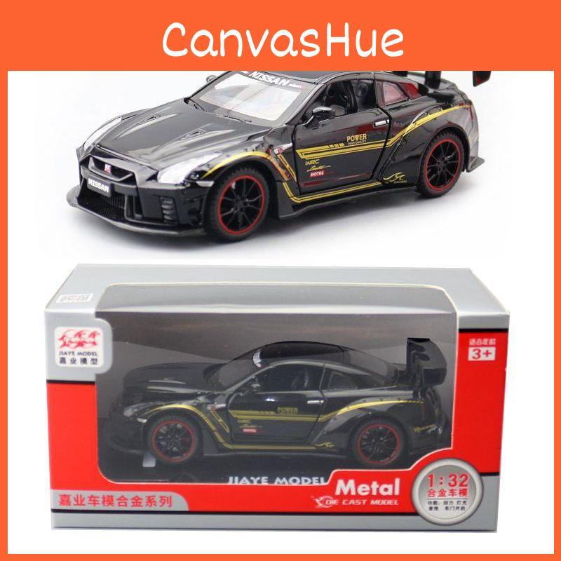 R35 Gtr Alloy Car Model 132 With Light Sound Open Doors For Gift Kids