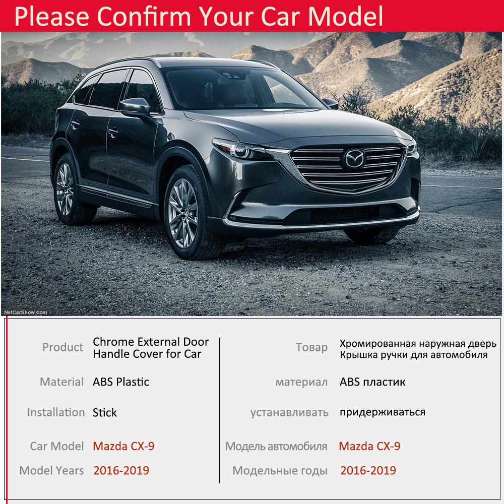 Хромированная крышка дверной ручки для Mazda CX-9 CX9 CX 9 TC MK2 2016 2017 2018, внешняя отделка, защелка, автомобильные наклейки, аксессуары, ABS