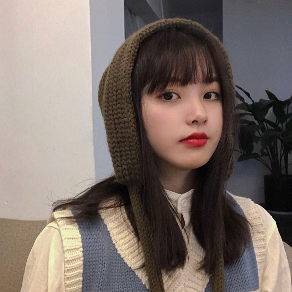 Korean Ear Protection Hat New Design Pullover Beanie Hat Fashion Y2k Knitted Hat Girls