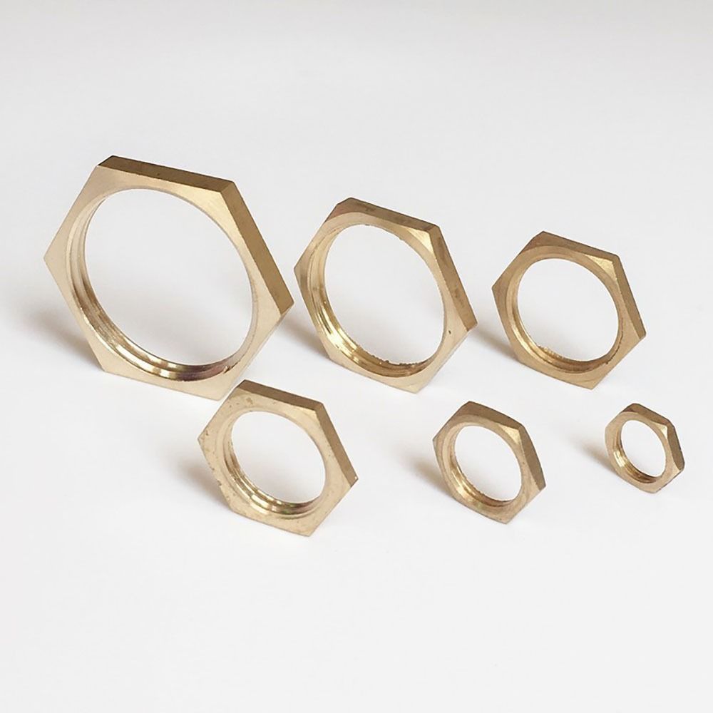 10Pcs Hexagonal Shank Cap Flange Nut Brass Water Tank Joint Plumbing Fastening Accessories