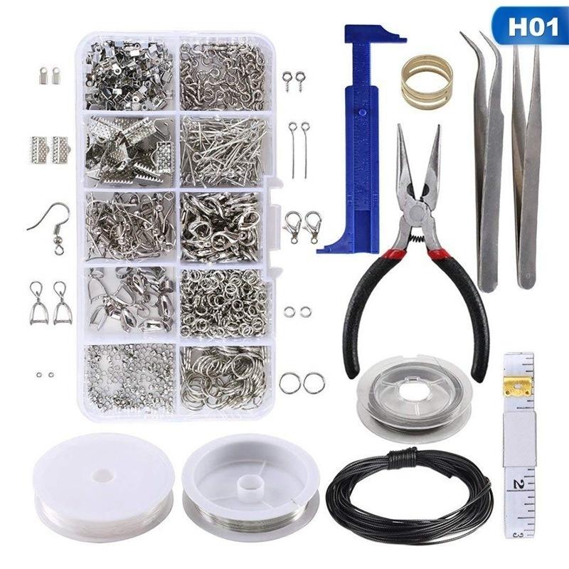 Набор инструментов для фурнитуры для ювелирных изделий, открытое кольцо для прыжка/застежка-лобстер/хвостовая цепочка/зажимная пряжка/комплект для хранения/крючки для сережек/для изготовления ювелирных изделий своими руками