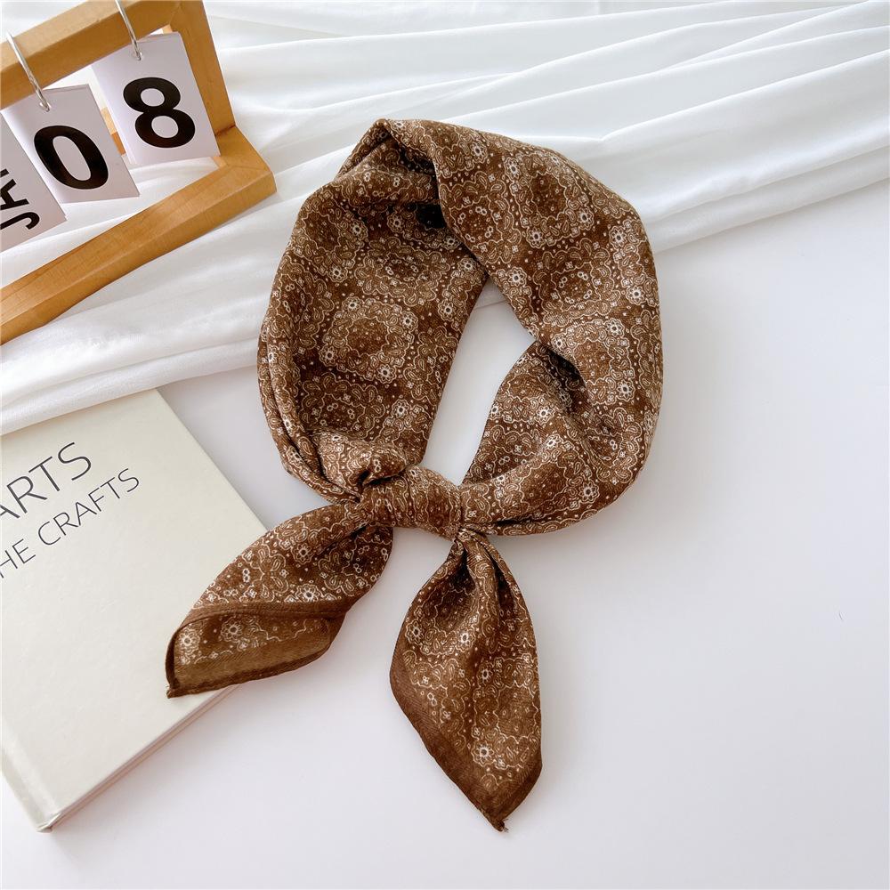 Маленький квадратный шарф из хлопка и льна, шелковый шарф, женский, весна и осень, новый стиль, художественный и универсальный, модный, темпераментный шарф-повязка на голову