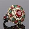 Ring Agate Red Resin Crystal Beads Round Multicolor