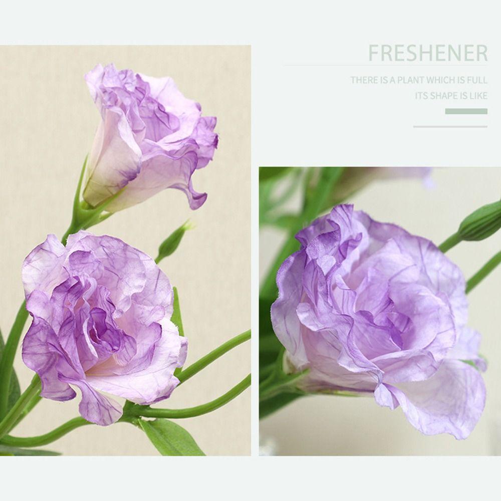 Silk Petals Simulation Lisianthus Flower 3 Heads Faux Flower Party Supplies