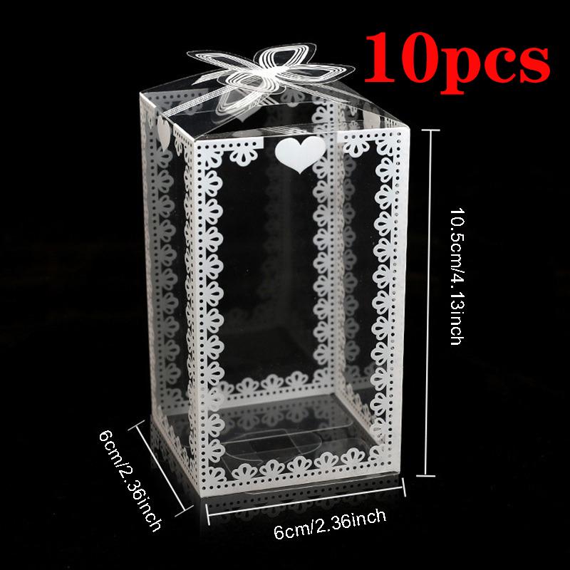10/20 шт. Прозрачная подарочная коробка ПВХ Пластиковая прозрачная упаковочная коробка для свадьбы, детского душа, вечеринки, подарка, шоколада, конфет, торта B