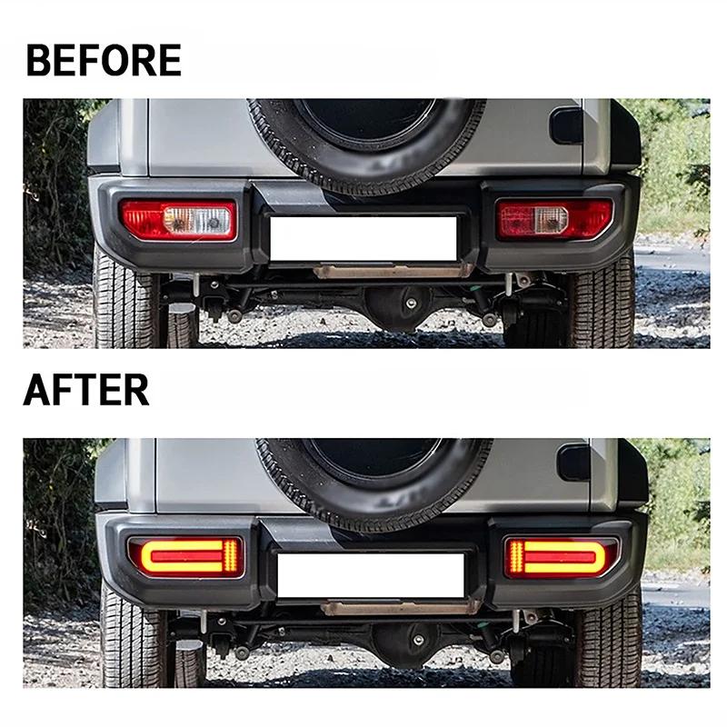 Автомобильный светодиодный задний фонарь в сборе, подходящий для Suzuki Jimny 2019-2024, модифицированные автомобильные аксессуары, задние фонари, стоп-сигнал, указатель поворота