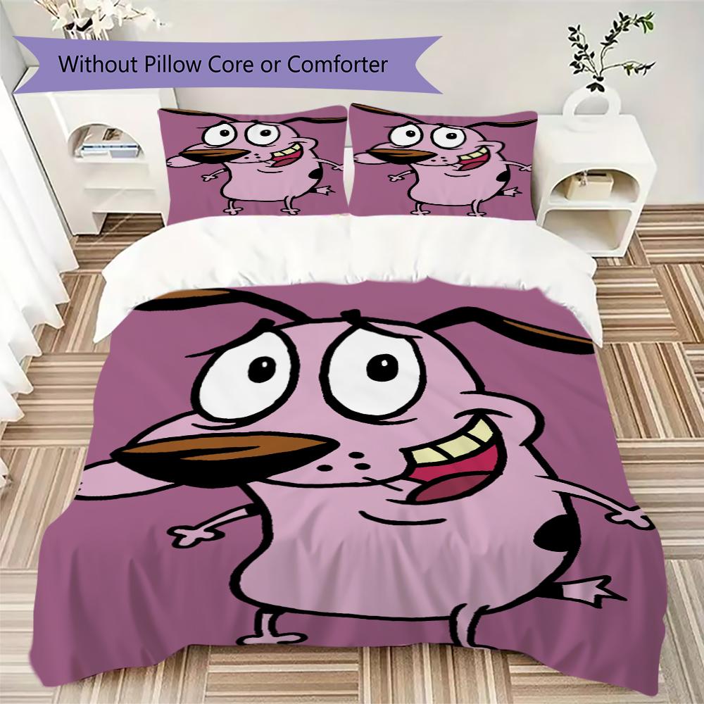Courage Dog Pattern Bedding uilt Set uilt Cover Pillowcase Home Decoration Birthday Gift (1 * duvet cover + 2 * pillowcase without core)20