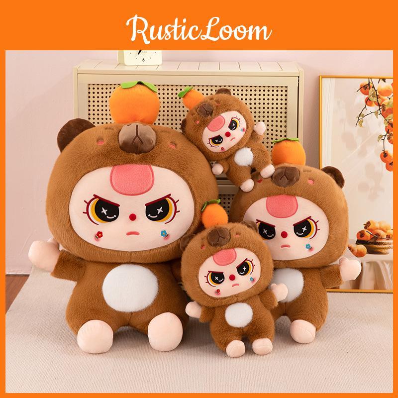 Persimmon Capybara Baby Plush Toy Cartoon Stuffed Animal Doll Gift Decoration