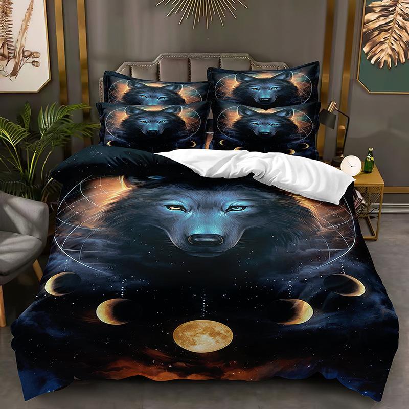 3D Wolf Bedding Set Animal Down Duvet Cover AU180 * 210 Full Size Luxury Quilt Cover Men's Bedding Cover
