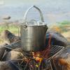 1.2L Outdoor Stainless Steel Kettle - Portable Camping and Mountaineering Teapot, Hanging Coffee and Picnic Pot