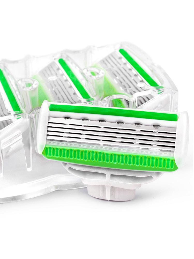 QSHAVE Персонализированная бритва для бритья Green Series Blade X5, лезвие для женщин, лезвие для женщин, 4/8/16 картриджей
