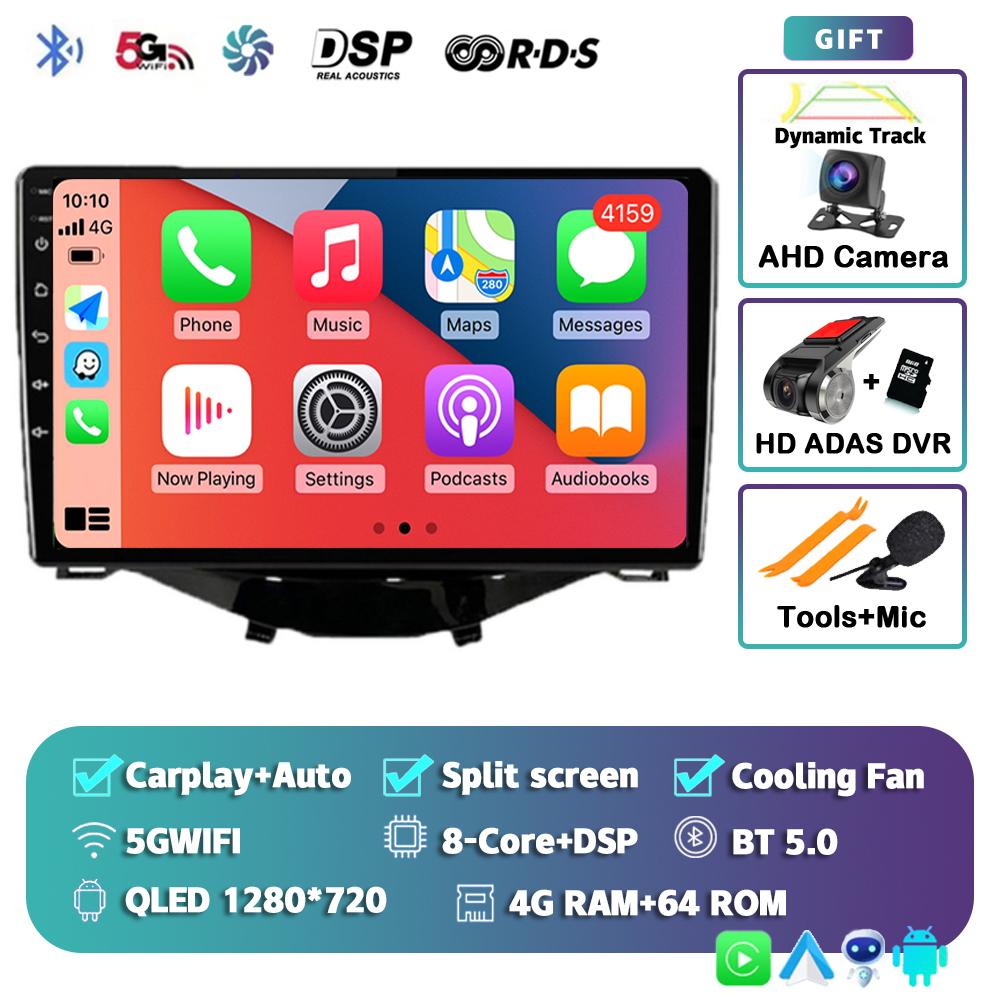 Android 14 Carplay Auto Car Radio For Toyota Aygo Peugeot 108 Citroen C1 2016-2020 Multimedia Video Player GPS Autoradio Stereo