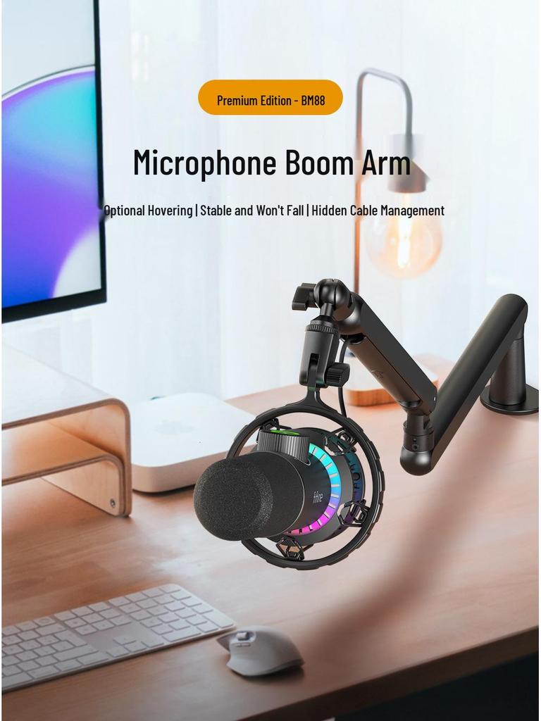 Профессиональная ударопрочная микрофонная стойка Fifine с фиксированной стрелой