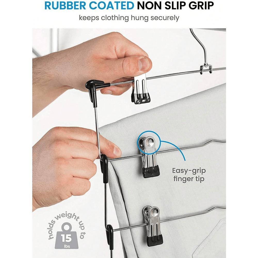 Многослойная многофункциональная вешалка для одежды с прищепками для брюк и юбок 1 шт.