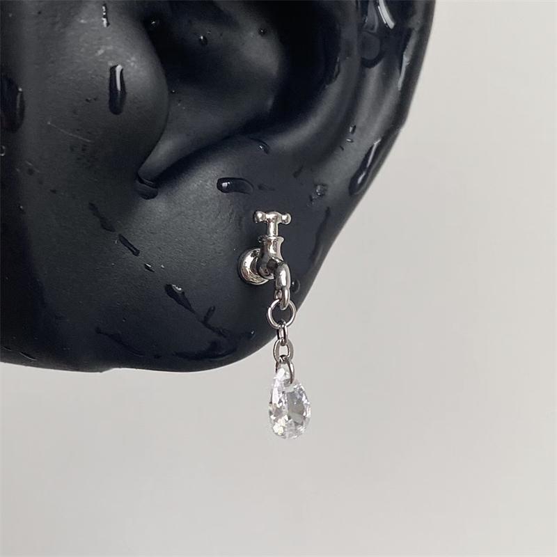 1pcs Quality Shiny Cross Zircon 316L Stainless Steel Ear Bone Nail Silver Earring for Women Cochlear Accessories