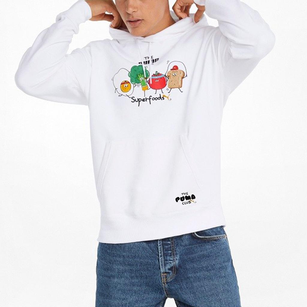 Puma Club Graphic Knit Hoodie Men Hoodies White 533198-02