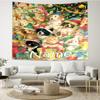 Custom Name Christmas Dog Print Tapestry, Backdrop, Easy Setup, Ideal for Bedroom, Office & Living Room, with Aesthetic Wall Hanging Decor.