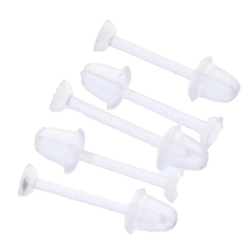 Diy Ear Jewelry Transparent Ear Plug Earring Needle Invisible Plastic Ear Stick Flat Blank Ear Stud Plug