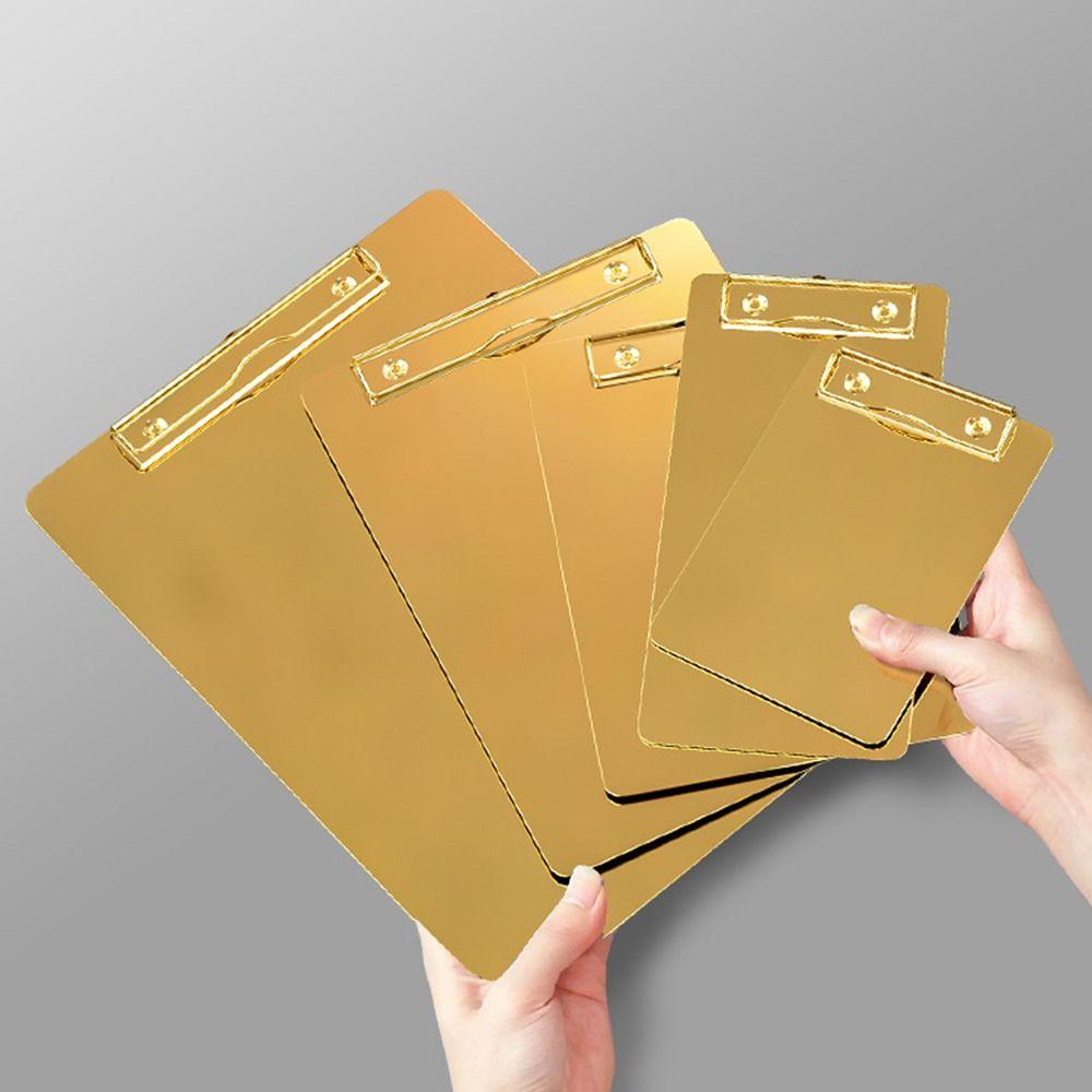 Hard Test Paper Storage Folder Stainless Steel Writing Pad Document Filing Organizer  Restaurant