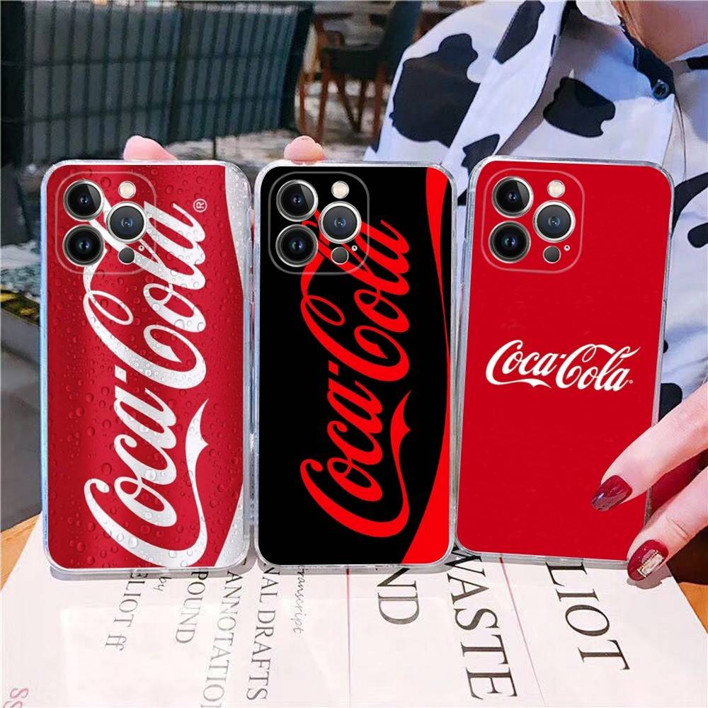 Чехол C-COCA Логотип C-COLA из ТПУ-силикона Для IPhone 11 12 13 14 15 16 17 Pro Max Ударопрочный Прозрачная задняя крышка