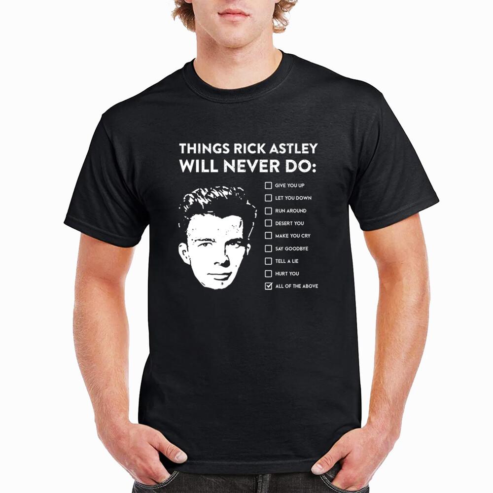 Новый с бирками Rick Astley Вещи Rick Astley Футболка W Хлопок Круглый вырез Размер S 5XL Унисекс Футболка