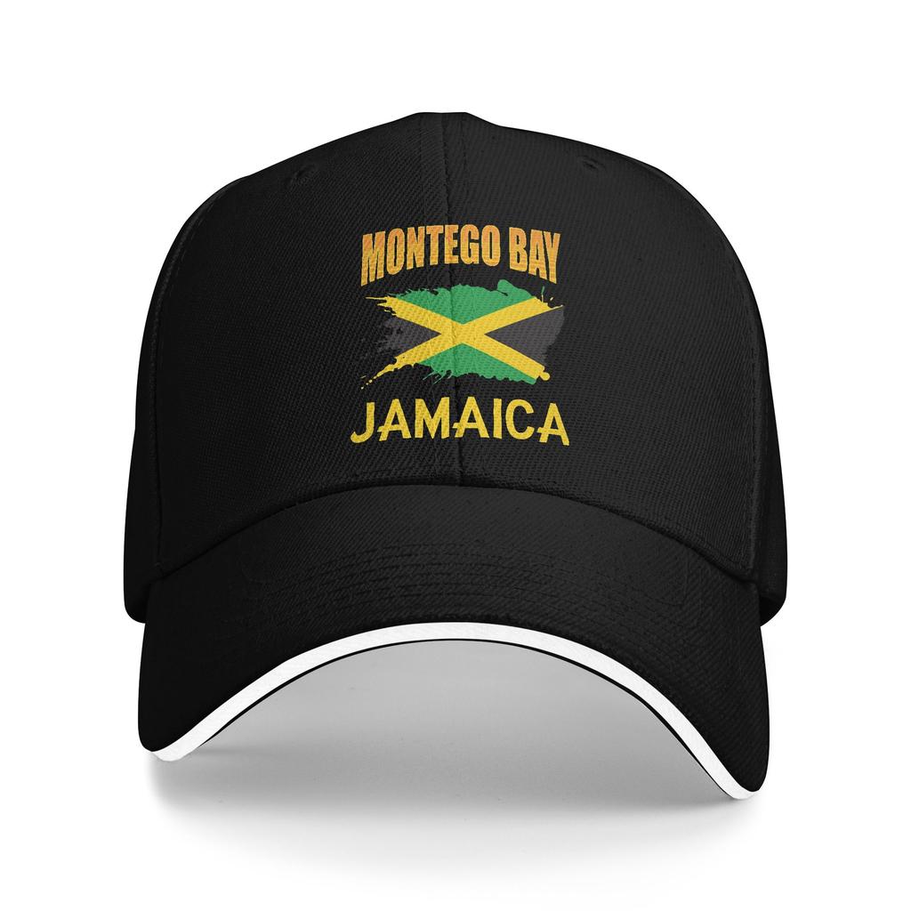 Montego Bay Jamaica Jamaican Flag Banner Art Baseball Cap yk Cool Unisex Adult Trucker Hat Sun Print Hunting Camping Baseball Caps