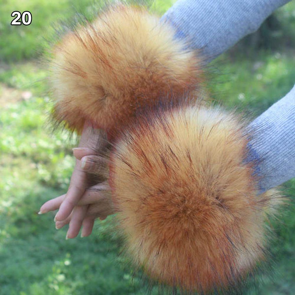 Аксессуары для одежды Теплый напульсник Эластичный ветрозащитный нарукавник на запястье Искусственный мех Дамский плюшевый манжет