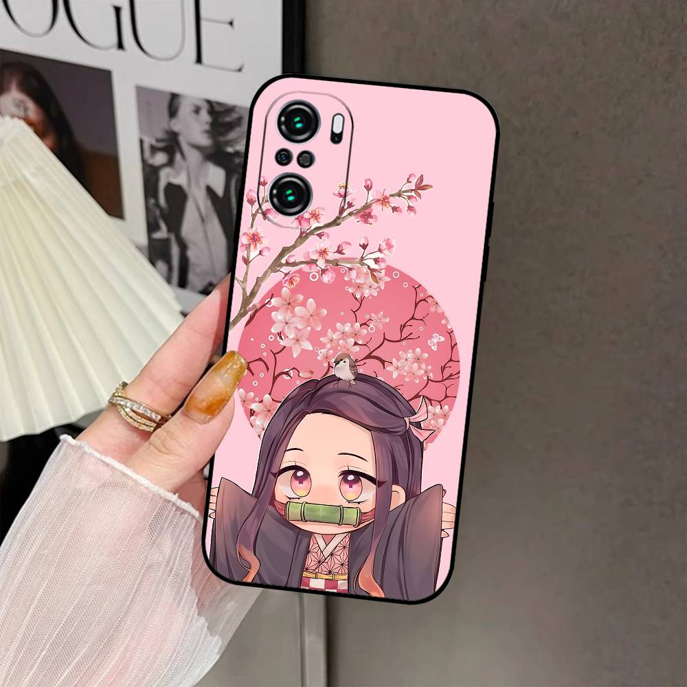 Kamado Nezuko R-Demon Slayer Phone Case Black Phone Case For Xiaomi 11 12 Redmi Note 11 5G 8T 9A 9 10T Note8Pro Note9 12S Ultra