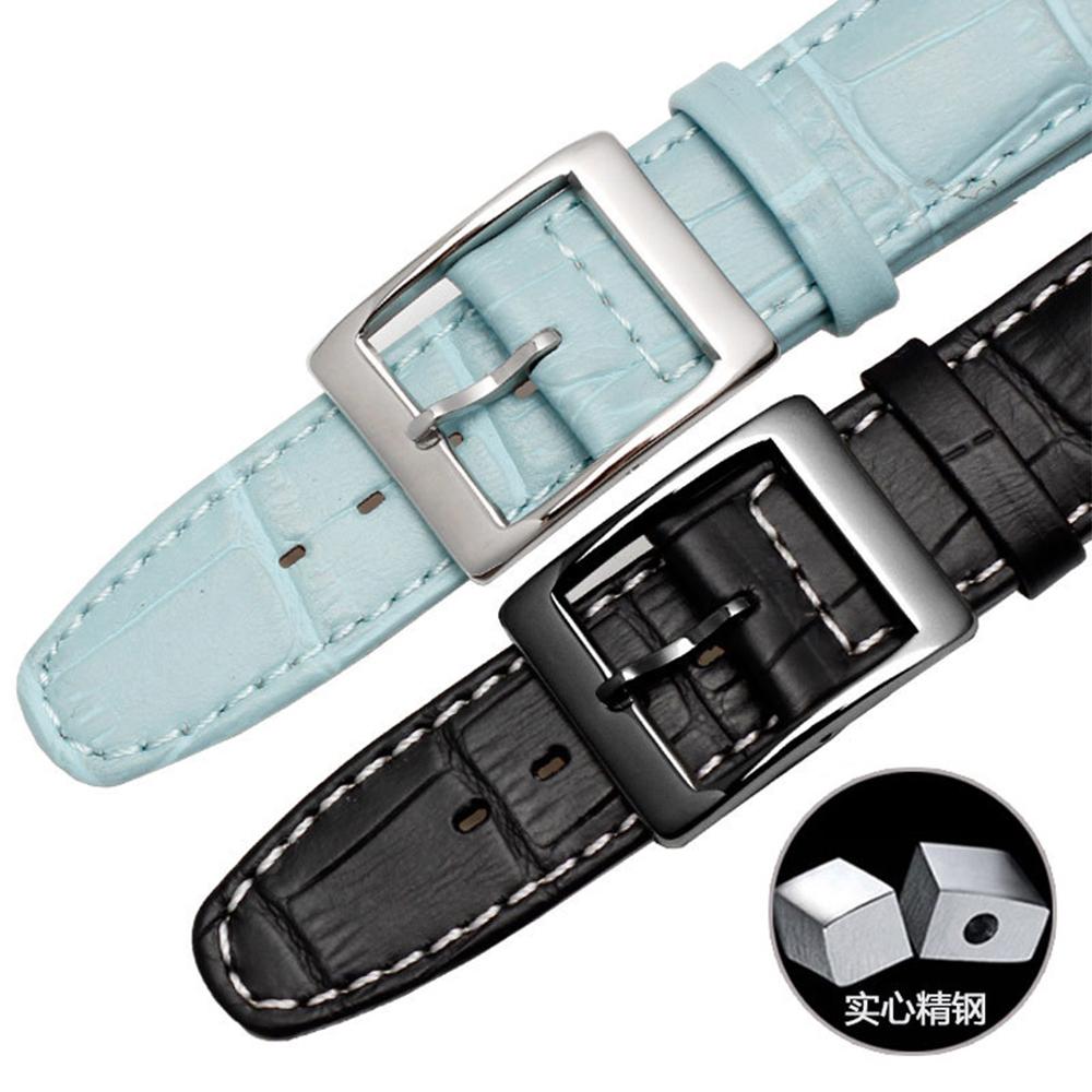 17 мм 19 мм Оригинальный ремешок для часов из телячьей кожи Для Swatch Мужской Женский Браслет с узором под аллигатора Аксессуары для ремешка