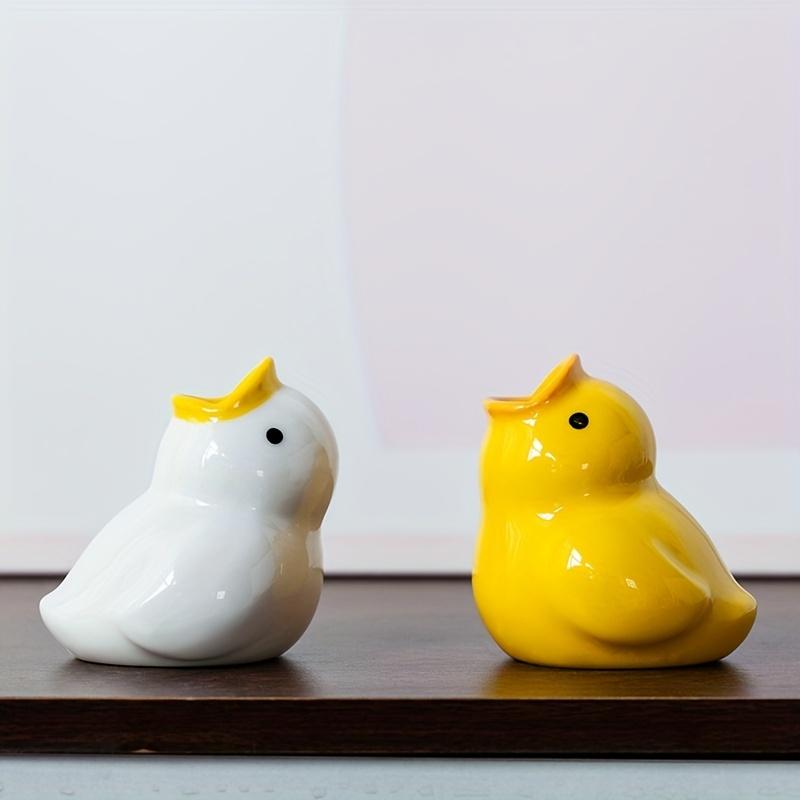Ceramic Duck Toothbrush Holder , Cute Bathroom Organizer with Pastel Colors, Freestanding or Countertop Decoration, Bathroom Vanity