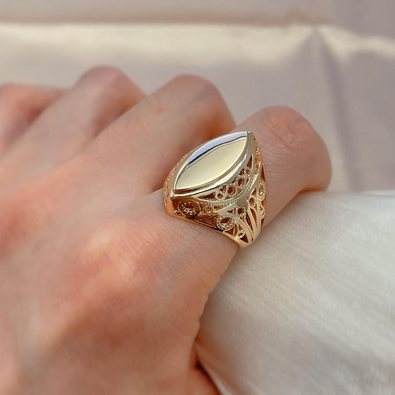 Винтажные кольца Kinel цвета розового золота, глянцевые этнические украшения