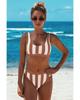 Azura Exchange Striped Tank High Waist Bikini