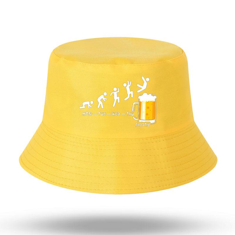 Friday Beer Print Summer Unisex Women Bucket Hat Outdoor Panama Fishing Cap FisherUnisex Hat Harajuku Fishing Hat