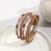 Bohemian Multi-layer Leather Wrap Bracelet with Magnetic Buckle for Women