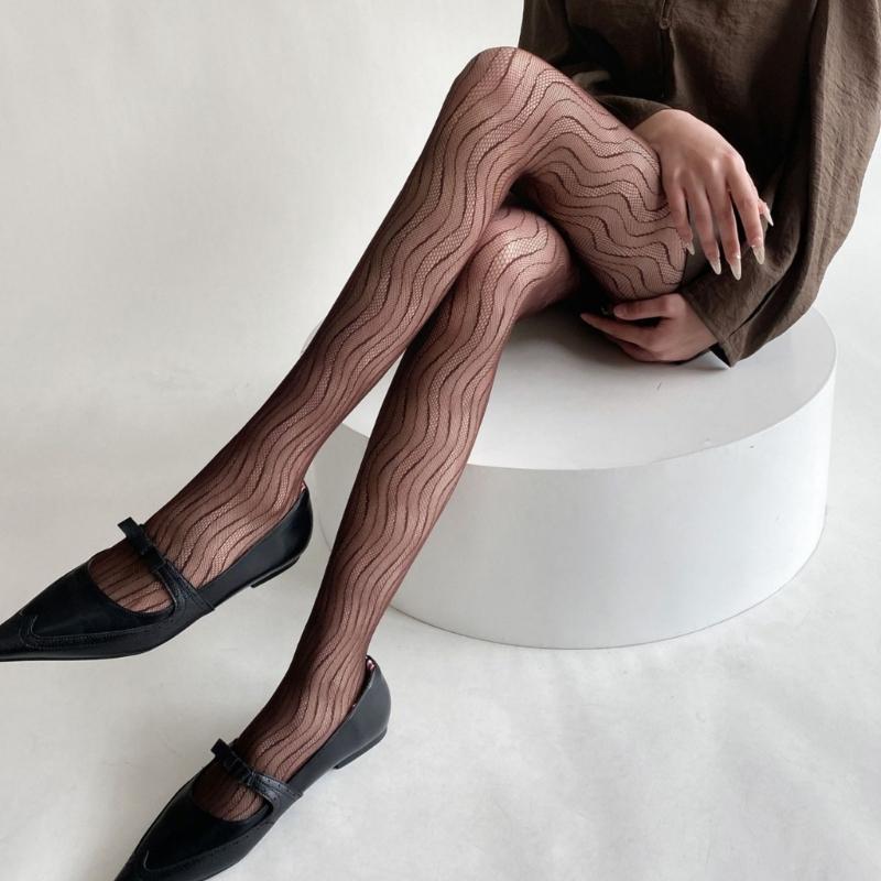 Женские колготки в сетку с кружевным узором, колготки-сетка с высокой талией, леггинсы-сетка, чулки-сетка, колготки, чулки до бедра, чулочно-носочные изделия