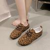 Fashion European and American Leopard Print Casual Shoes 2024 New Daily Loose Soft Sole Non Tiring Vulcanized Flat Bottom Women's Shoes