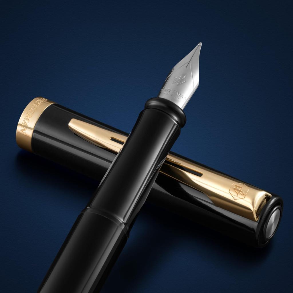 WATERMAN Impression Fountain Black Fine Gift Box Luxury Item 2225541 Pen, GT, Nib, Included, Gift, No.