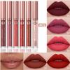 6 шт./коробка, набор нюдовых блесков для губ, матовая бархатная губная помада, водостойкая, стойкая, сексуальная красная бархатная шелковистая жидкая губная помада, набор масел для губ