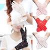 Women Driving Short Bride Lace Gloves Sunscreen Gloves Hollow-Out Mittens UV Protection Gloves