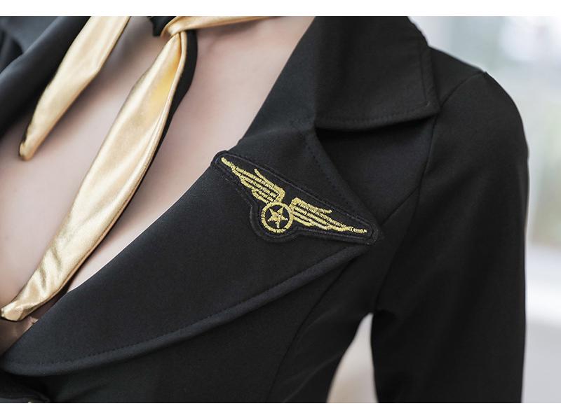 Women's Flight Attendant Lingerie Set: Sexy Bodycon Mini Skirt Teasing Outfit